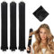 3 Stück Hitzefreie Lockenwickler, Haar Locken über Nacht, Lockenwickler Über Nacht mit Haken, Heatless Curls Große Locken, für Verschieden Haartypen, Langes und Kurzes Haar Verwendet Werden(Schwarz)