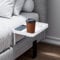 KIWIFOTOS Compact Size Bedside Shelf for Bed, Bed Shelf Nightstand Tray for Platform Bed with Cup & Cord Holder, College Dorm Room Essential