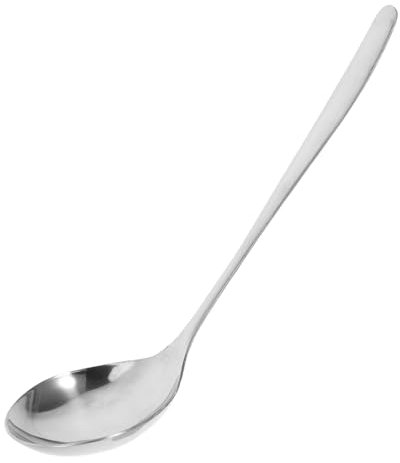 OKUMEYR Edelstahl Suppenlöffel Asiatischer Suppenlöffel Mit Langem Griff Zum Kochen Rühren Und Ausgießen Von Suppen Ramen Und Knödeln Spülmaschinenfest Und Mikrowellengeeignet