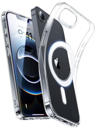 ESR für iPhone 16e Hülle, Kompatibel mit MagSafe, Kameraschutz Stoßfeste Dünne Handyhülle für iPhone 16e, Widersteht Vergilbung und Kratzern, Magnetische Silikon Schutzhülle, Klar