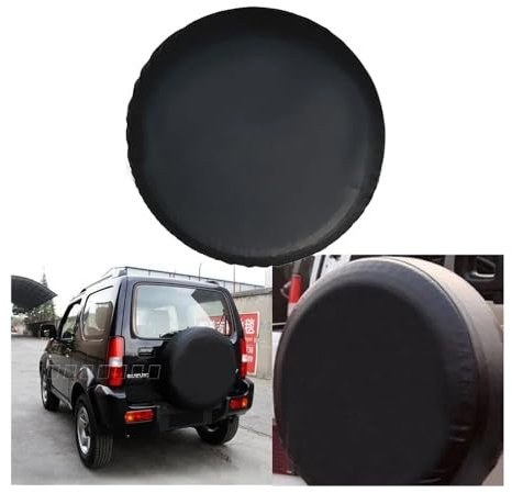 UYFRD Housse de pneu de secours universelle noire pour 4 roues motrices 4 x 4 (37 cm)