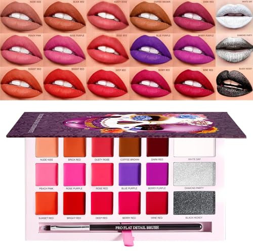 Hogvinnatil Make up, palette di per le donne,Rossetto impermeabile 18 colori per le donne | Festa della mamma compleanno cosmetici vestiti di lunga durata per le prestazioni,