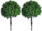JOYWU Set of 2 Artificial Boxwood Topiary Ball Trees for Outdoor with Ground Spike 60cm, UV Resistant Faux Greenery Shrubs, Fake Plants for Garden Yard Porch Patio Home Decor (Boxwood Trees)