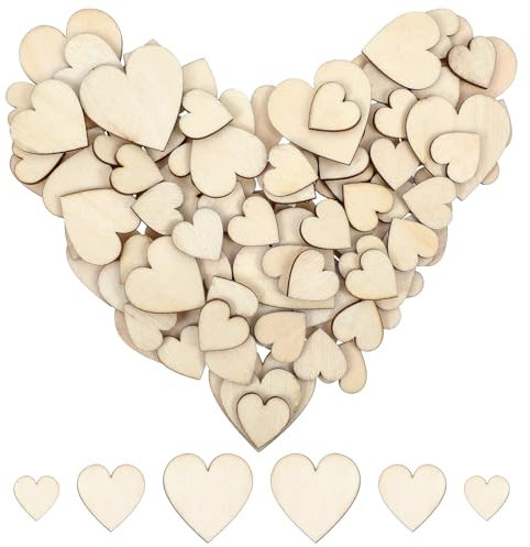 100 Stück Holzherz Zum Beschriften Holzherzen Mini Holz Herzen DIY Handwerk Holz Herzen Zum Beschriften Herzens Klein Deko Streudeko für Tischdekoration Hochzeit Geburtstag