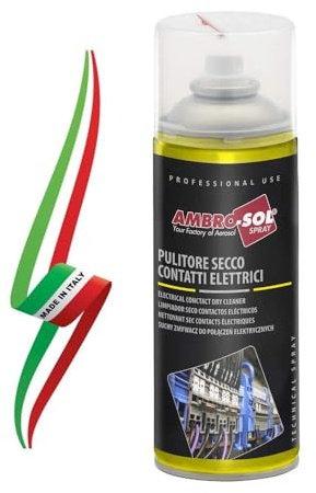 Ambro-Sol Pulitore Secco Spray per Contatti Elettrici Elettronici Elettromagnetici 200ml Disossidante Made in Italy