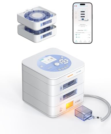 IDEERFIT Intelligente Tablettenbox App LCD 28 Tage 2 Fächer | App und LCD, digitales Schloss, Licht- und Tonalarm, 2 Fächer, 28 Tage Vorrat, für Senioren
