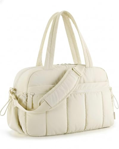 LIAMERHE Puffer Reisetasche Sporttasche Damen Wasserabweisend Weekender Travel Bag Chic Handgepäck Kliniktasche Geburt Krankenhaustasche mit PVC Nasse Tasche für Fitness Sauna Yoga