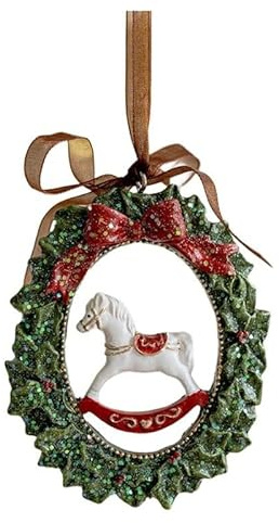 MeevrgR Weihnachtsdekoration, Kunstharz, hängende Ornamente, Baumschmuck, festliche Party, Geburtstag, Urlaub, Hochzeit, Kranz, Pferd