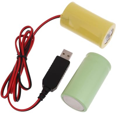 KAHDGSS 3V LR20 D Battery LR20 Battery Eliminators Cable Replace 2Pcs 1.5V D Batteries for Flashlight Torch Remote Control Electric Clock