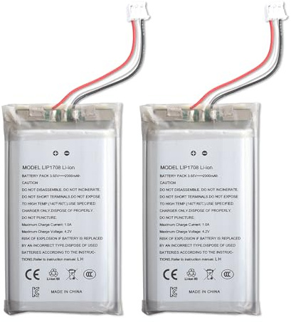 2 batterie agli ioni di litio per Sony PS5, batteria di ricambio per PS5 PlayStation 5 DualSense Wireless Controller, modello LIP1708 agli ioni di litio
