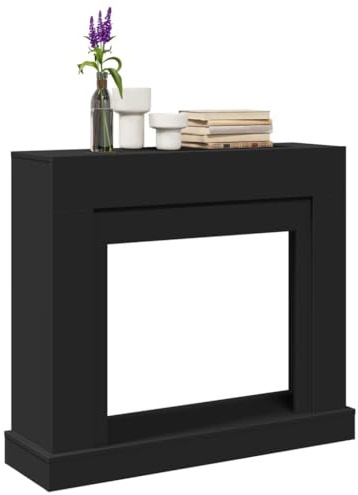 Generisch Kaminumrandung Schwarz 100x30x87,5 cm Holzwerkstoff,Heim & Garten,Zubehör für Kamine & Holzöfen,854563