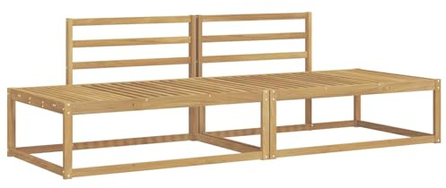 vidaXL Outdoor-Sofagarnitur Weiß 230,5 x 83 x 73 cm Massivholz Akazie, Akazienholz, Moderne Gartensofa, wetterfest, modulare Sitzecke, Terrasse, Lounge-Set für den Garten