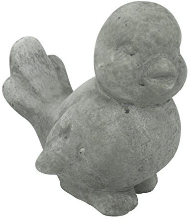 DECOLINE Deko Tier-Figur Vogel 2 Stück grau