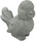 DECOLINE Deko Tier-Figur Vogel 2 Stück grau
