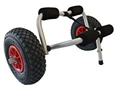 Riber Kayak Trolley - Ideal for Canoes / Kayaks / iSUP's / Stand Up Paddle Boards / Surf Boards - 38kg Capacity - Weighs just 2.75kg inc. kick stand - Pneumatic tyres - Model 4022