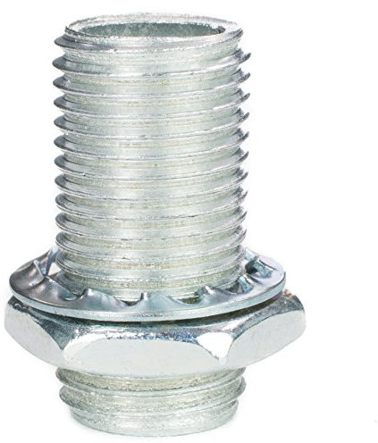 Gewinderohr M10x1, Länge 20mm, verzinkt - inkl. Sechskantmutter u. Sicherungsscheibe | Gewinderöhrchen für Lampe - 20 Stück