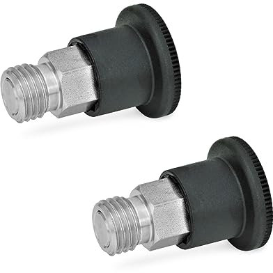Ganter Normelemente GN 822.7-4-M8-C 7-4-M8-C-Perno de Bloqueo | Modelo pequeño, Negro, Gewinde d2: M8, Set de 2 Piezas