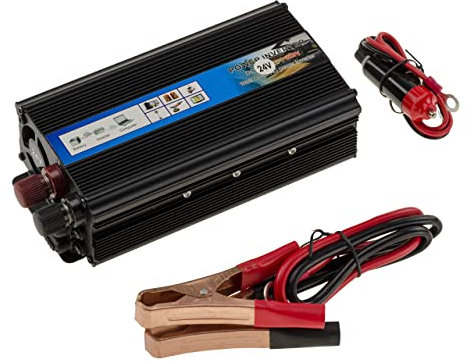 KALEA-INFORMATIQUE Convertisseur de Tension 24V en entrée vers 220V en Sortie. Puissance Continue 500 Watts, Puissance en crête 1000W