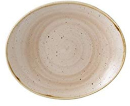 Churchill Super Vitrified GR946 Stonecast Oval Coupe Plate Nutmeg Cream (Pack of 12)