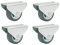 Dörner + Helmer Parkett-Bockrollen, 4er-Set, 30mm x 14mm, 140kg Tragkraft, TPE-Rad, Richtungsfixiert, Verzinkter Stahl