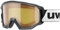 uvex athletic LGL - Skibrille für Damen und Herren - konstrastverstärkend - vergrößertes, beschlagfreies Sichtfeld - black/lasergold lite-blue - one size