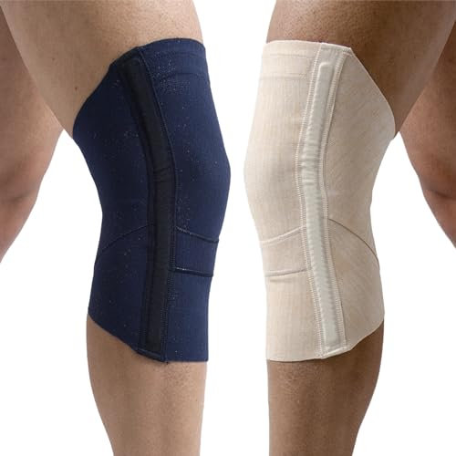 Beman 353 – Rodillera ortopédica menisco rodillera deportiva ligamentos cruzados banda rodilla antideslizante transpirable con varillas laterales tutor banda para hombre mujer (azul, 3)