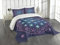 ABAKUHAUS Mandala Tagesdecke Set, Ombre Blume des Lebens, Set mit Kissenbezügen Sommerdecke, für Einzelbetten 170 x 220 cm, Indigo