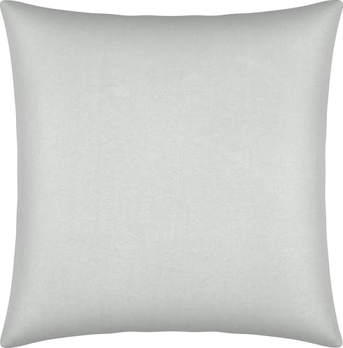 Erwin Müller Kissenbezug, Kissenhülle Single-Jersey Murnau - Silber Größe 80x80 cm - bügelfrei, strapazierstark, elastisch, mit Reißverschluss