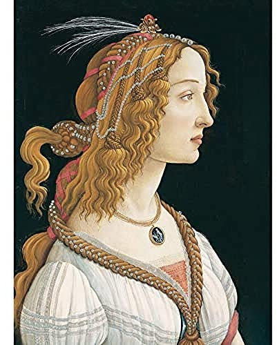 Botticelli Idealized Portrait einer Frau als Nymphe Kunstdruck auf Leinwand, Premium-Wanddekoration, Poster