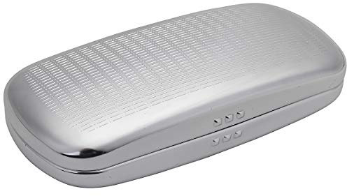 Philley Brillenetui aus Aluminium mit hartem Streifen gefüttert Metall Sonnenbrillen für Frauen&Mann(Silber)