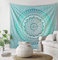 raajsee Indisch Wandteppich Mandala grün, Boho WandDeko, Aesthetic Room Décor Tapestry, Wandtuch Mandala, Wandbehang Psychedelic 208X232 CM