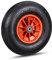 Relaxdays Wheelbarrow Tyre, 4.00-6, Plastic Rim, Pneumatic, 3 Adaptors, Spare Wheel, Black-Red