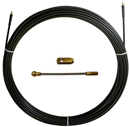 Guia pasacables de nylon-acero, negra, Ø6 mm, 50 metros