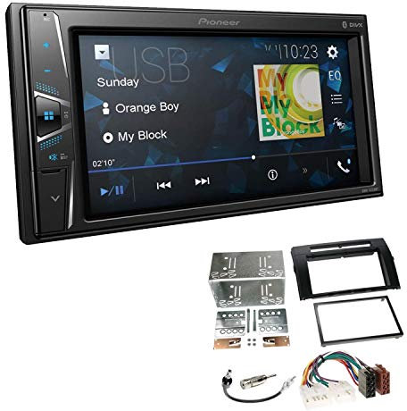Pioneer DMH-G220BT 2-DIN Autoradio Mediacenter Bluetooth USB AUX passend für Toyota Corolla Verso 2004-2009 schwarz