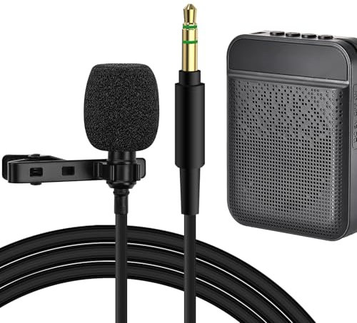 Geekria - Microfono lavalier da 3,5 mm per smartphone, PC, fotocamere reflex, microfono da bavero utilizzato per riunioni, registrazione di YouTube, interviste, videoconferenze, podcast