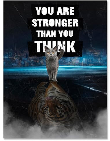 wandmotiv24 Leinwandbild Motivation, Hochformat, Stronger Than You Think M0045