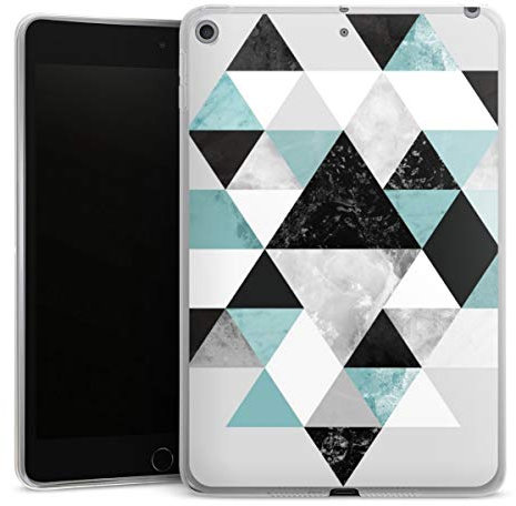 DeinDesign Coque en Silicone Compatible avec Apple iPad Mini (2019) Coque Coque pour Tablette Graphique Turquoise Triangles
