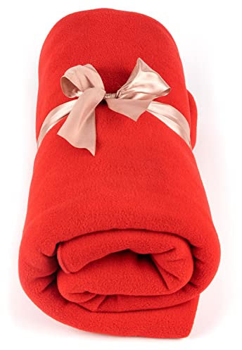 Myga RY1325 - Fleece Blanket - Multifunctional Yoga Studio Prop Cushion and Blanket for Meditation and Yoga Practice - Relaxing Soft Cosy Blanket, Red