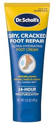 Dr. Scholl's Dry, Cracked Foot Repair Ultra-Hydrating Foot Cream Moisturizer, 3.5 oz, Skin Care Foot Lotion with 25% Urea for Dry Cracked Feet, Heals and Moisturizes for Healthy Feet