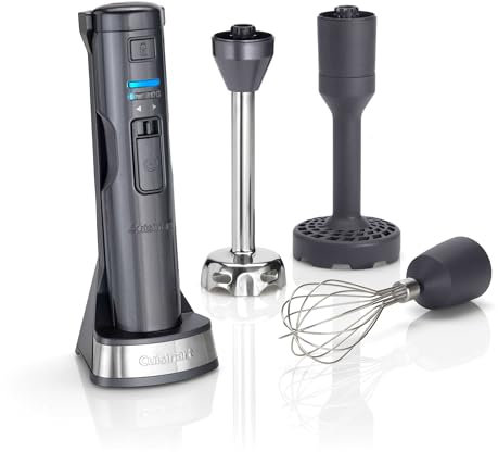 Cuisinart CSB300BE Mixeur Plongeant 3 en 1 sans fil, 5 vitesses, bleu nuit