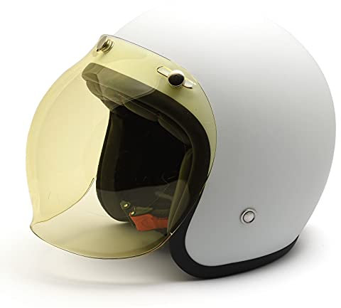 Visiera Bubble giallo con bottoni automatici regolabili per caschi jet e integrali