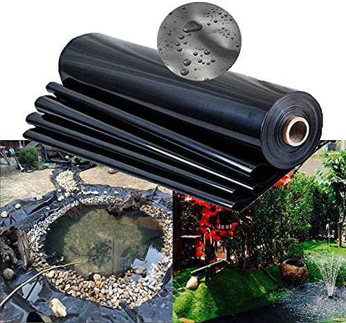 Teichfolien Gartenteichfolie Schwarz Teichplane Dicke 0.2mm Teichmembran Fountain Teichleiner Teichhäute Liner Wasserdichtes Undurchlässige Futter Tuch Für Schwimmteich Wasserbecken (1×1m)