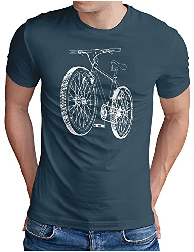 OM3® Mountainbike T-Shirt - Herren - Fahrrad MTB Bicycle Biking - Denim, XL