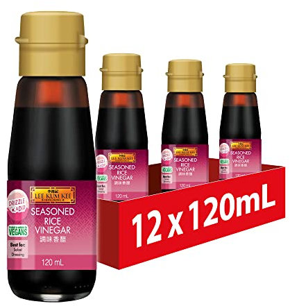 Lee Kum Kee Vinaigre de riz assaisonné, végétalien, 120 ml (lot de 12)