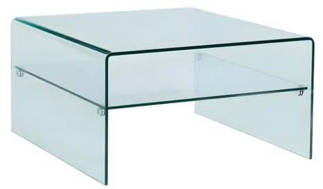 Vente-unique-Mesa de Centro Cuadrada STILEOS - Doble Tablero - Cristal Templado