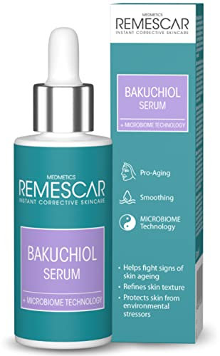 Remescar Bakuchiol Gesichtsserum 30ml – Anti-Aging Serum gegen Falten & feine Linien – Intensive Feuchtigkeitspflege für glatte, strahlende Haut – Geeignet für empfindliche Haut & alle Hauttypen