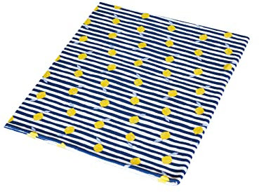 1buy3 Jersey Stoff gemustert zum nähen | 92% Baumwolle, 8% Elasthan | Kinderstoff | Baumwolljersey | Muster: Zitronen dunkelblau | 50cm x 160cm | Grundpreis je m² = €11,24