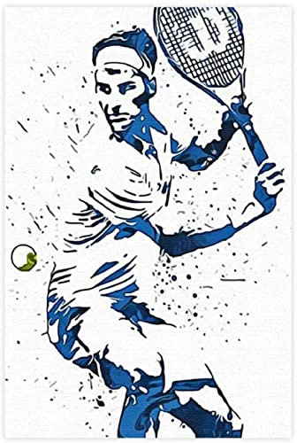 Puzzle 500 Teile Erwachsene und Kinder Tennisstar Roger Federer Sportlegende (16) Holz Puzzles Stress Freisetzung Spiel 500 Piece 20.4x15inch(52x38cm) Kein Rahmen