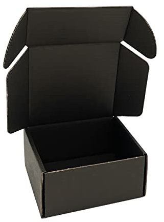 CH-BOX Royal Mail Versandkartons, Wellpappe, 10 x 10 x 5 cm, Schwarz, 50 Stück