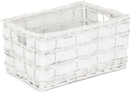 Red Hamper ST079/3 Wicker Unlined Large White Scandi Storage Basket